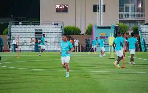 Ángel Mena, durante el entrenamiento de este jueves 17 de noviembre.