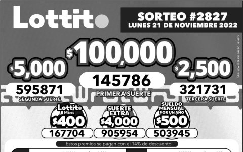 _BOLETIN LOTTO 2827, MARTES 21 DE NOVIEMBRE 2022