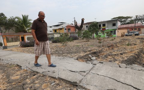 Las camineras, el suelo y todo el área del parque están resquebrajados. Los vecinos de este sector desean que esta área vuelve a ser verde.