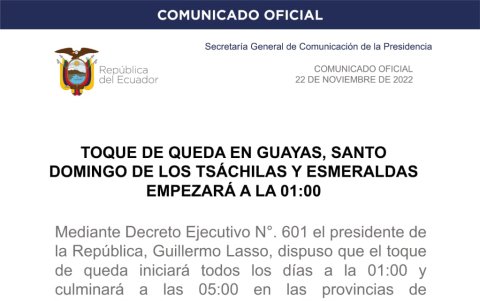 Nueva modificación al horario de toque de queda