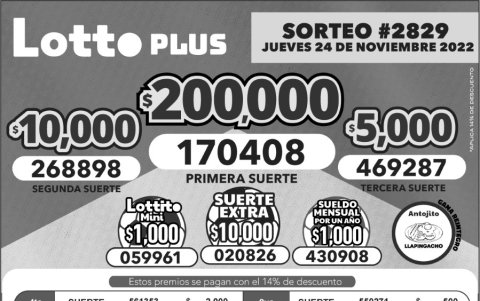 BOLETIN LOTTO 2829, JUEVES 24 DE NOVIEMBRE_2022