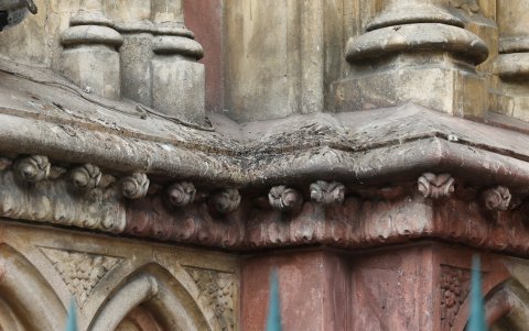 Los escupitajos de murciélagos y heces de palomas están por todos lados de la iglesia.