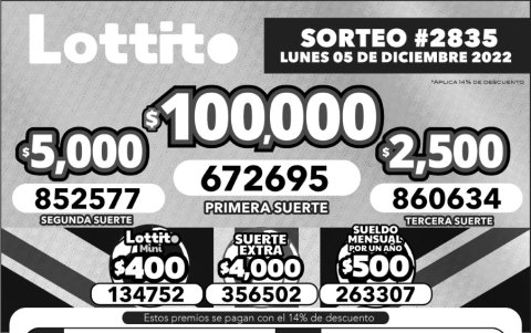 BOLETIN LOTTO 2835, LUNES 5 DE DICIEMBRE_2022