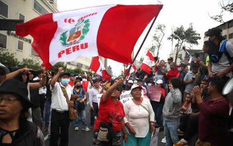 Jornada de protestas en Lima (Perú).