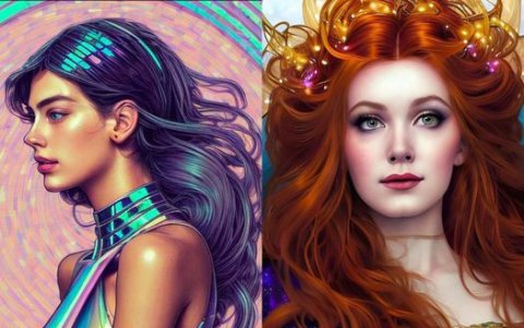 Retratos producidos por la inteligencia artificial de Lensa, publicados en su cuenta de Instagram.