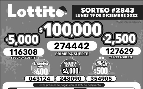 BOLETIN LOTTO 2843, LUNES 19 DE DICIEMBRE_2022