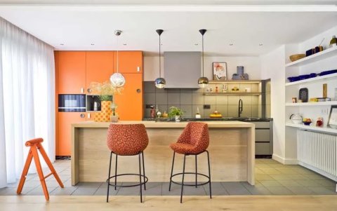 Cocinas con encimeras a modo de comedor