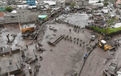 Toma aérea de La Gasca luego del aluvión.