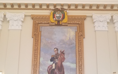 La reunión con directivos de hospitales y centros de salud se efectuó en el salón Simón Bolívar del edficio de la Gobernación del Guayas.