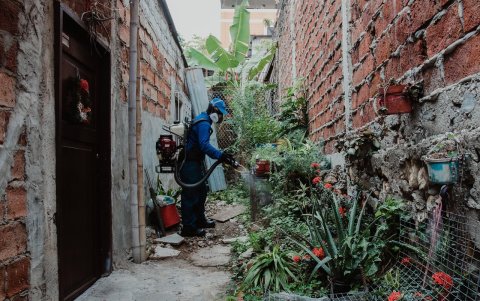 Ayer, equipo municipal fumigó los hogares de Bastión Popular.
