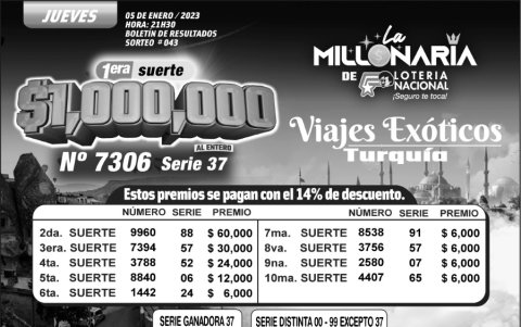 _BOLETIN LA MILLONARIA 043, JUEVES 5 DE ENERO-2023