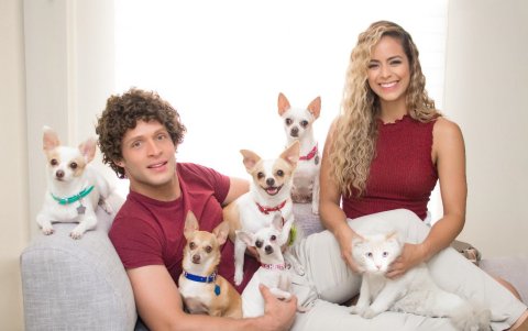 Con su esposo, Julián.