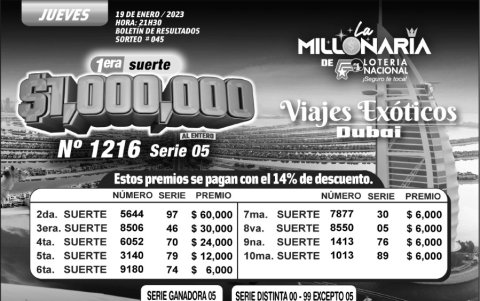 _BOLETIN LA MILLONARIA 045, JUEVES  19 DE ENERO-2023