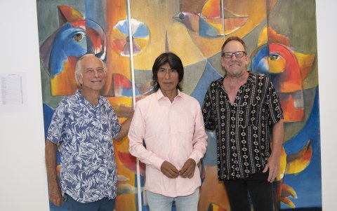 El maestro Quimbita acompañado de Douglas Clark y Todd Hebert.