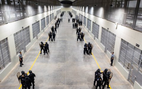 Las instalaciones del Centro de Confinamiento del Terrorismo inaugurado, en Tecoluca (El Salvador).