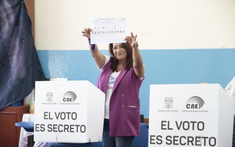 Consciente. La candidata se mostró tranquila ante el proceso electoral 2023. Los resultados de los comicios los recibirá en su casa.