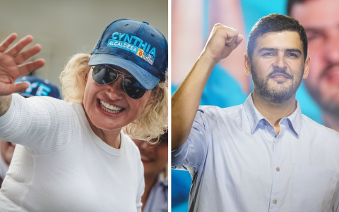 Cynthia Viteri y Aquiles Álvarez.