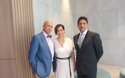 Sergio Cambronero, Claudia Brito y Alberto Arbulu.