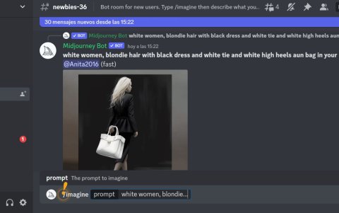 Así luce el chat en el que dejas las órdenes para crear imágenes.