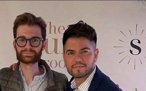 Marti Guarch y Santiago Espi durante la presentación del proyecto fílmico.