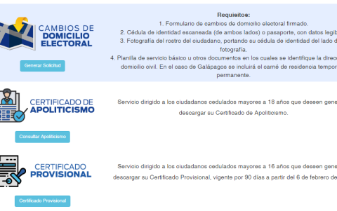 Seleccionar la opción de certificado provisional de votación