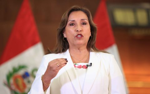 Intervención. La presidenta de Perú, Dina Boluarte, en un acto público.