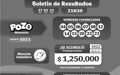 POZO 1021 ,REVANCHA 008, LUNES 27 DE FEBRERO_2023