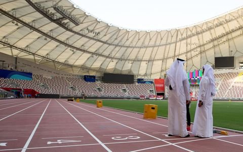 Comité organizador alistando detalles del mundial de atletismo en Doha, 2019.