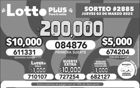 BOLETIN LOTTO 2885, JUEVES 2 DE MARZO_2023