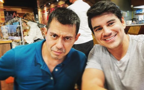 Jorge Luis con Isaac Delgado.