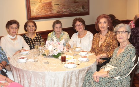 Lourdes Salazar, Giselle de Hidalgo, Carlota Bowen, Luisa de Burbano, Colombia Vallaza y Yolanda Rosero.