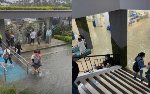 En redes sociales se compartieron imágenes de la situación en el campus.