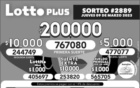 BOLETIN LOTTO 2889, JUEVES 9 DE MARZO 2023