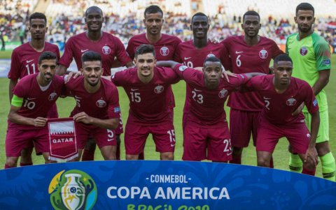 Selección de Qatar en la Copa América 2019, dirigidos por Félix Sánchez.