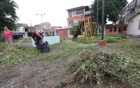 Iniciativa. Son los mismos moradores de Sauces 8 quienes limpian estos espacios.