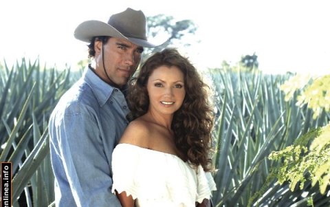 Angélica Rivera con Eduardo Yáñez.