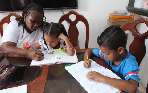 Los estudiantes hacen repaso en sus casas en las materias que han tenido complicaciones.