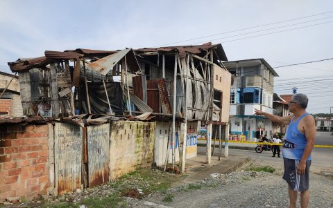 En Balao, solo una vivienda fue cercada por el peligro de colapso