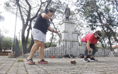 Con sus manos, las moradores emprendieron el rescate del área verde.
