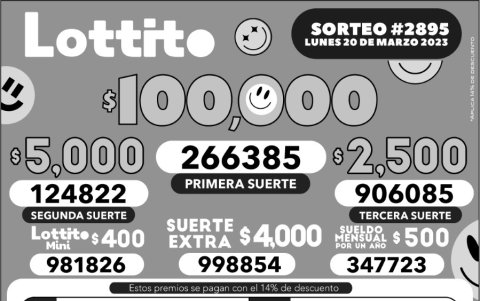BOLETIN LOTTO 2895, lunes 20 DE MARZO_ 2023