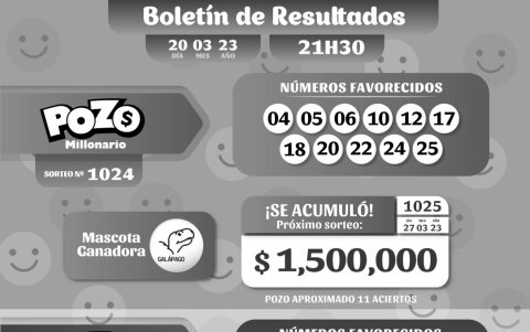 POZO 1024, REVANCHA 11, lunes 20 DE MARZO 2023