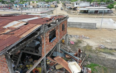 Algunas casas quedaron completamente destruidas
