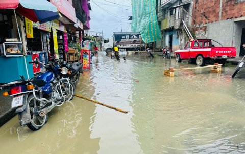 En la parroquia Febres Cordero sus principales recintos amanecieron inundados.