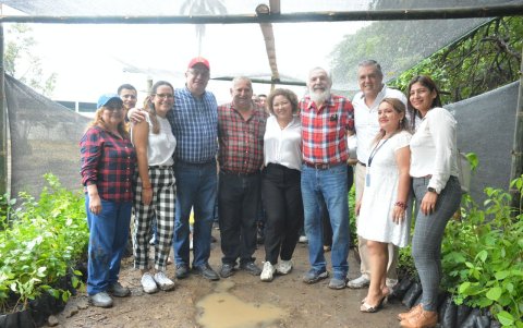 Autoridades, docentes e investigadores de la Universidad Agraria dirigen la tarea de reforestación.