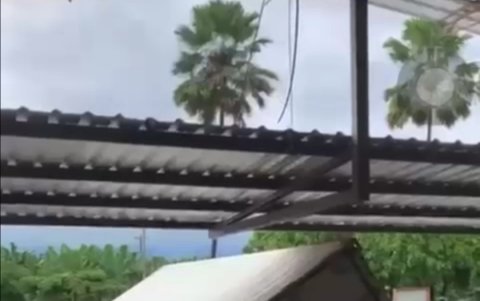 Afectación.- Un camión de una hacienda afectado por la inundación.