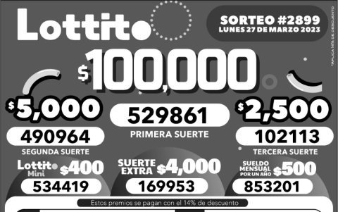 BOLETIN LOTTO 2899, LUNES 27 DE MARZO_2023