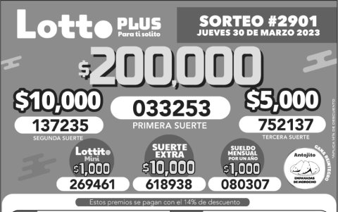 BOLETIN LOTTO 2901, JUEVES 30 DE MARZO 2023