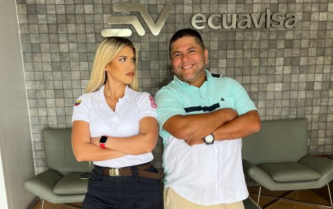 Eddie con Mafer Pérez.