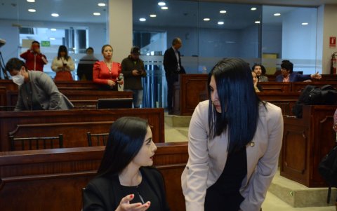 La asambleísta correísta, Viviana Veloz, fue la única presente de los proponentes del juicio político mientras Fiscalización avocaba conocimiento.