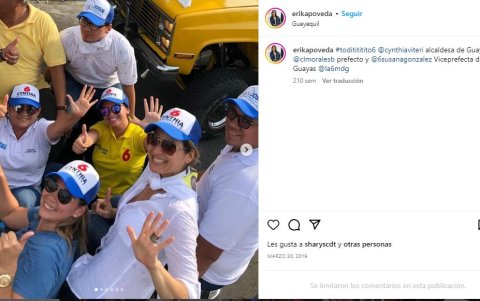 Registro fotográfico en el que se ve a Érika Poveda.